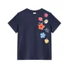 Nueva Camiseta de Verano 2025 Dopamina Manga Corta Dulce Estampado de Flores Casual Versátil Top de Manga Corta para Mujer