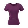 Ropa de Mujer al por Mayor para Exportación Transfronteriza 2025 Verano Estilo Europeo y Americano Cuello Redondo Manga Corta Color Puro Slim Camiseta Tops para Mujer Z625283