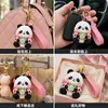 Colgante de Panda Rojo Oriental Lindo de Dibujos Animados DIY Fábrica Creativa Llavero de Goma Blanda de PVC Llavero Personalizado para Bolsos