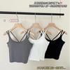 Camisola de algodón puro popular para mujer, prenda exterior con hermosa tira y almohadilla para el pecho, top corto interior adelgazante y sexy para chica