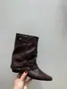 Primer Encuentro Temporada Retro Botines de Gamuza Color Caqui para Mujer Botas de Estilo Francés Otoño Diseño de Nicho Botines de Estilo Occidental