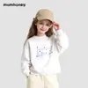 Sudadera Ni Mimu Negra para Niñas Otoño 2026 Nuevo Top Infantil Ropa Corta de Encaje para Niños Mayores