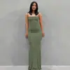 Q21DS653 Vestido de Tirantes Delgado de Cintura Alta Casual sin Mangas para Mujer Europeo y Americano 2022 Kardashian skims