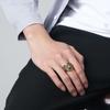 Anillo de acero inoxidable para hombre estilo europeo y americano con cabeza de león, joyería de mano retro masculina dominante, Amazon transfronterizo