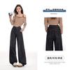 Calça Jeans Boyfriend Loose Wide-Leg Retro Americana Outono e Inverno Caimento Versátil Loose Reta Wide-Leg Comprimento Total Algodão