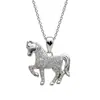 Pingente de Cavalo de Luxo de Alto Padrão Totalmente Cravejado de Diamantes, Colar de Pônei Personalizado, Design Minimalista, Joia Exquisita da Moda