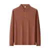[10A Antibacteriano] Camisa polo de manga larga para hombre, top de negocios casual, nueva colección de otoño, camiseta con cuello elástico de infrarrojo lejano