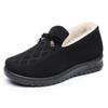 Touca Casual de Inverno para Mulheres de Pequim Antiga Sapatos Slip-On Antiderrapantes Peludos Forrados com Lã para Aquecimento Sapatos de Algodão Personalizados para Idosos e Meia-Idade