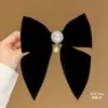 Pinza para el Cabello de Terciopelo con Lazo Estilo Coreano para la Parte Trasera de la Cabeza, Dulce Accesorio para el Cabello Ovalado Geométrico, Gran Adorno para el Cabello de Otoño e Invierno para Mujeres