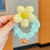 Cuerda para la cabeza para niñas, estilo coreano, lindas bolas de flores con lentejuelas, aro para el cabello, cola de caballo de alta elasticidad, accesorios para el cabello para niñas pequeñas