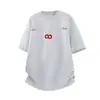 Camiseta de Manga Corta Bordada Retro Americana para Hombre y Mujer, Tendencia de Verano, Nueva, de Peso Pesado, Manga Media, Holgada, para Pareja, Top Casual
