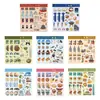 8 Colages Populares con Estampados de Ciudades, Revistas DIY de Dibujos Animados Lindos, Decoraciones para Cuadernos de Teléfono Móvil, Pegatinas Impermeables