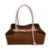 Bolso de Hombro Único con Estampado de Leopardo Retro de Comercio Exterior 2026 Nuevo Bolso Tote de Mano con Bloques de Color Transfronterizo Gran Capacidad Versátil Bolso de Axila