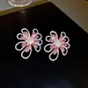 Brincos Retangulares de Zircônia com Pino de Prata Estilo Palácio Francês Brincos Exquisitos de Luxo Leve High-End Brincos da Moda Exagerados para Mulheres