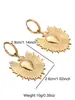 Estilo Vacacional Bohemio Explosiones Moda Relieve Pendientes de Girasol Acero Inoxidable Pendientes Forma de Pavo Real Oro de 18K