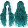 Peruca Cosplay anime peruca colorida Cosplay cabelo longo cacheado 80cm franja lateral cacheada peruca