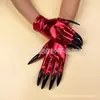 Guantes de Garra de Fantasma para Halloween Guantes de Cosplay para Juego de Rol Accesorios Guantes de Tela Estampada en Oro Guantes para Fiesta