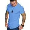 Amazon 2025 Nueva Camiseta de Verano Transfronteriza para Hombre Delgada Deportiva Casual Cuello Redondo Ajustada de Manga Corta Camiseta Superior