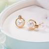 Suministro Directo de Fábrica Pendientes Simples de Perla de Agua Dulce para Mujer Estilo Fresco Moda Pendientes con Pin de Plata S925