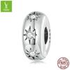 Prata Ziyun novo s925 prata Awn Star rodada posicionamento fivela acessórios europeus e americanos estrela diy pulseira espaçador contas SCC2420
