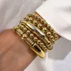 Conjunto de Pulseras de Perlas de Imitación de Múltiples Capas con Forma de Corazón, Moda Transfronteriza Europea y Americana, Elegante y de Alta Gama, Conjunto de Joyería de Pulseras de Perlas