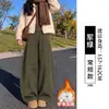 Pantalones de trabajo marrones de bajo curvo para mujer, nuevo estilo otoño 2026, corte holgado para figuras petite, pantalones casuales de pierna ancha que estilizan
