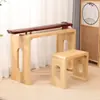 Mesa e Tamboretes Guqin Feitos de Madeira Maciça de Paulownia Queimada, Mesa de Caligrafia Chinesa Zen, Mesa de Chá Estilo Antigo, Mesa e Tamboretes Guqin de Ressonância