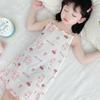 Camisón sin mangas para niñas pequeñas, Nuevo modelo Verano 2026, Vestido casual de tirantes de modal para niños
