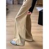 Jeans Khaki Wide Leg Plus Size Feminino Primavera 2025 Novo Cintura Alta para Meninas Cheinhas Casual Solto Versátil Calça Mop