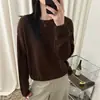 Suéter de Punto Cuello Redondo para Mujer 2026 Otoño Invierno Nuevo Estilo Holgado Perezoso Versátil Color Sólido Manga Larga Suave y Esponjoso Top Suéter