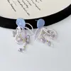 Pendientes de borlas con lazo de flor, ambiente navideño exagerado, pendientes versátiles, pequeños y frescos