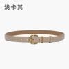 Nova Cinto com Padrão de Crocodilo Feminino Fivela de Pino Cinto de Couro Moda Feminina Versátil Cinto Fino Feminino Decoração com Jeans