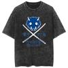 Camiseta Lavada Amazon Hip Hop Demon Slayer Lâmina Fantasma Periférico Animação Verão Casal Manga Curta