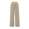 Calça Casual Solta da Moda para Mulheres, Outono e Inverno Novo Listrada Escovada Grossa Versátil Esportiva Reta Cintura Alta Perna Larga