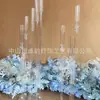 Portavelas Transparente de Acrílico de Múltiples Cabezas Paso a Paso Escenario de Boda Pasillo Mesa Principal Decoración de Iluminación Adorno Accesorio de Boda