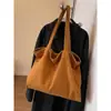 Bolsa Tote Grande de Ombro Feminina Estilo Japonês Nova Coleção Primavera 2026 Bolsa de Mão de Lona Simples e Elegante