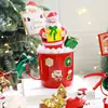 Decoração de Bolo de Celebridade Cyber de Natal Ornaments de Copo Esmaltado Vermelho Adesivo Papai Noel Boneco de Neve Plug-in de Laço de Canudo