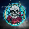 Pendente acrílico de bruxa, item mais vendido para o Halloween, decoração de parede em disco colorido, decoração de feriado de gato preto
