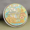 Monedas conmemorativas de ciudades, recuerdos turísticos, monedas coloridas en relieve con paisajes arquitectónicos de Beijing, Shanghái y Nanjing, monedas conmemorativas coleccionables
