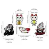Broche Insignia de Gato de la Fortuna de Metal Anime Insignia Creativa Personalizada Dibujo Animado Accesorio Pin de Ropa de Moda Decoración Transfronterizo