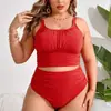 Bikini2026 Amazon Estilo Nuevo Europeo y Americano Sexy Adelgazante Traje de Baño para Mujer Playa Talla Grande Bikini de Cintura Alta Traje de Baño