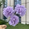Flor artificial de peonía de tela no tejida de 3 cabezas, flor falsa para boda y decoración del hogar, venta al por mayor
