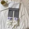 Leggings Novos para Meninas com Forro de Fleece para Outono e Inverno, Roupa Externa, Meias-Calças de Fleece Grossas Inteiriças com Desenhos Animados, Calças Longas Quentes Infantis de Retalhos