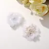 Outono e Inverno Floco de Neve de Cristal com Contas Peludas Tecido de Pelo de Vison Adesivo DIY Grampo de Cabelo Tecido à Mão Acessórios de Cabelo Brincos