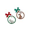Brincos de Natal de Laço Vermelho e Verde Design Único de Nicho Brincos Assimétricos Estilo Mori Brincos Frescos para Mulheres