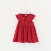 Ropa para Niños 2026 Verano Nuevos Vestidos para Niñas Faldas de Bebé de Doble Botonadura Cuello de Muñeca Faldas para Niños Venta al por Mayor