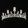 Coroa de Noiva Europeia e Americana Acessórios para Vestido de Casamento Tiara de Strass Liga de Barroco Coroa para Cerimônia de 18 Anos Acessórios de Cabelo para Adultos