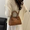 2025 Versión Coreana Nuevo Bolso de Cubo de Mano Casual Simple para Viajar Textura Color Sólido Bolso de Mano de Axila Bolso Cruzado para Mujeres