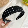 Faixa de Cabelo Larga Estilo Coreano Retrô com Bolinhas para Mulheres 2026 Novo Estilo Diário ao Ar Livre Topo Alto do Crânio Prendedor de Cabelo Presilha para Lavar o Rosto