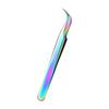 Color titanio injerto pinzas para pestañas floración clip de pluma dorada herramientas especiales para pestañas venta al por mayor clip para pestañas de acero inoxidable